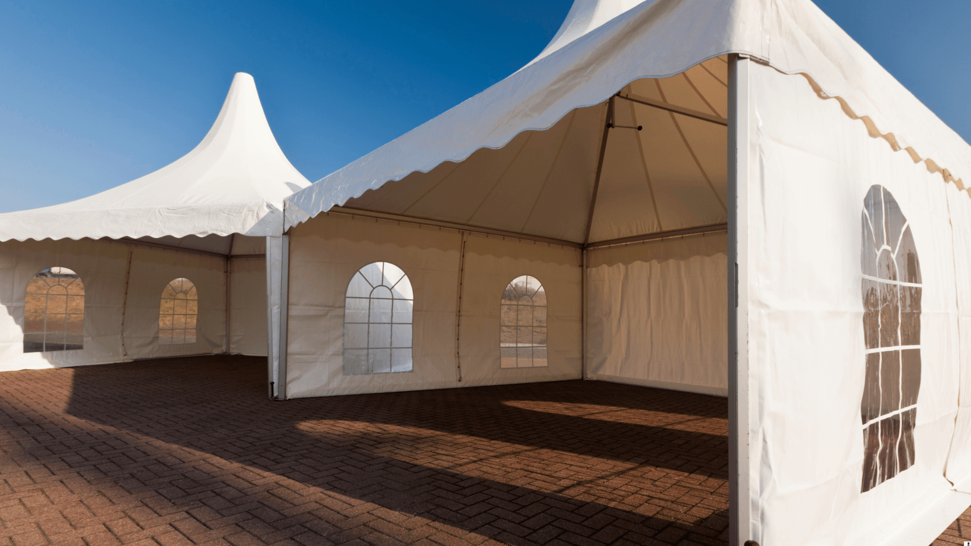 White pagoda marquee exterior