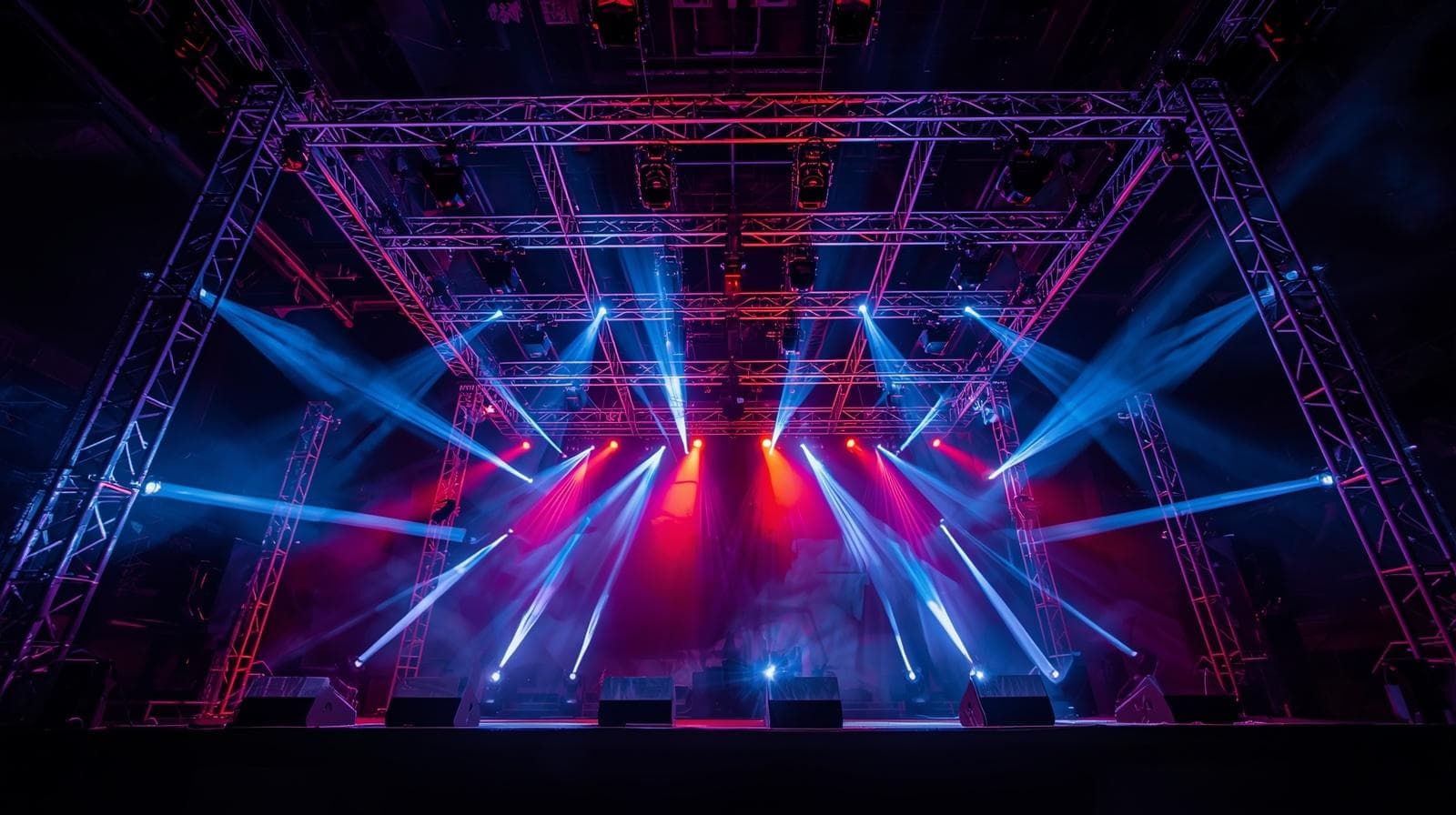 Performing stage with aluminium truss systems